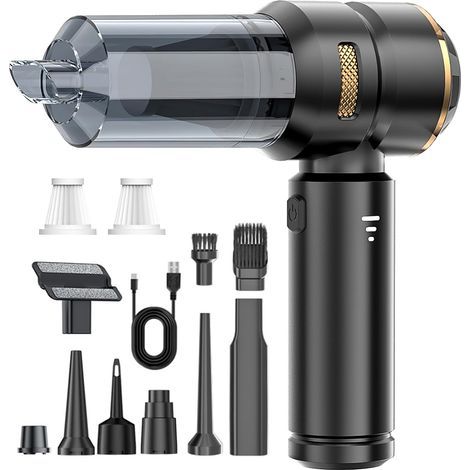4-in-1-handstaubsauger, 22000pa Kabelloser Handstaubsauger, 3 Geschwindigkeiten Mini-autostaubsauger Mit Bürstenlosem Motor, Staubbläser, Druckluft, 6000mah, Für Büro Und Zuhause