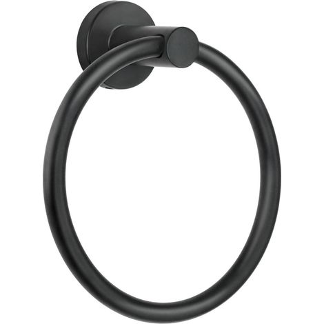 Wandmontierter Handtuchring, 1 Stück, Handtuchhalter, Badezimmerausstattung, Einfacher Runder Handtuchhalter Aus Edelstahl Sus 304 (schwarz)
