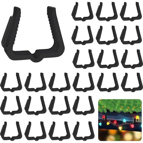 50 Stück Zubehör Für Dachrinnen, Clips Für Weihnachtslichterketten, Haken Für Dachrinnen Und Äußere Dachschindeln, 1 5/8 Zoll (schwarz)