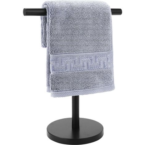 T-förmiger Handtuchhalter Aus Edelstahl, Freistehend Mit Beschwertem Sockel, Für Badezimmer, Küche Und Arbeitsplatte, Mattschwarz