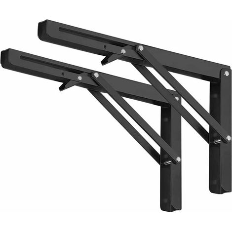 2er-set 250mm Regalwinkel, Klappbare Konsolenhalterung, Edelstahl Wandwinkel Klappbar, Tragkraft 50kg/110lbs