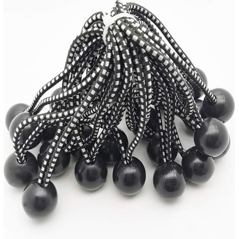 40 Professionelle Gummiseil-spanner Mit Kugel (schwarz, 150 Mm) Für Zelte, Planen, Plakate. Planenspanner, Elastischer Riemen, Planenhalterung, Gummiband Für Planen, Gummispanner.