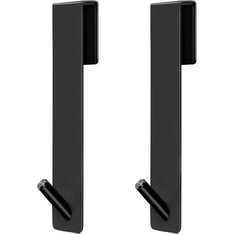 2er-set Duschhaken Aus Edelstahl, Ohne Bohren, Zum Aufhängen Von Handtüchern, Rahmenlos, Für Badezimmer (17,8 Cm, Schwarz)
