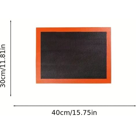 1 Mikroporöse Silikon-backmatte, 40 X 30 Cm, Wiederverwendbare Silikon-backunterlage Für Brotteig, Pizza, Macarons