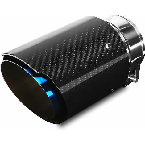 Edelstahl-auspuffrohr Mit Glänzendem Carbonfaser-look, 89 Mm – Geräuschreduzierung – Einfache Installation – Universell Für Autos