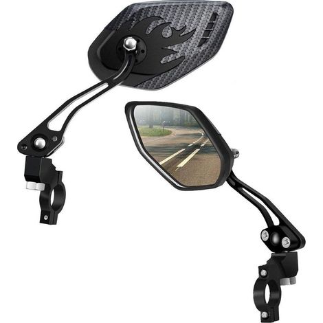 Fahrradrückspiegel, [verbesserte Version] Zwei Einstellbare Mountainbike-rückspiegel Mit Hd-sicherheitsglaslinse, Verstellbarer Glasrückspiegel