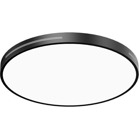 Schlanke Schwarze Led-deckenleuchte, 40 Cm Große Deckenleuchte Mit 24 W Und Dreifarbiger Beleuchtung, Moderne Deckenbeleuchtung Für Balkon, Wohnzimmer Und Schlafzimmer
