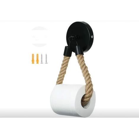 Toilettenpapierhalter Ohne Bohren, Vintage Toilettenpapierrollenhalter, Mattschwarzer Papierhalter Für Badezimmer Und Wc