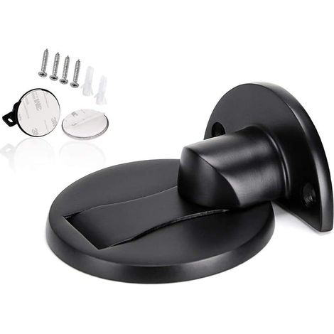 Magnetischer Türstopper, Bodenmontierter Türstopper, Unsichtbare Und Robuste Magnetische Schließung, Türstopper Aus Edelstahl, Gebürsteter Schwarzer Metall-türstopper