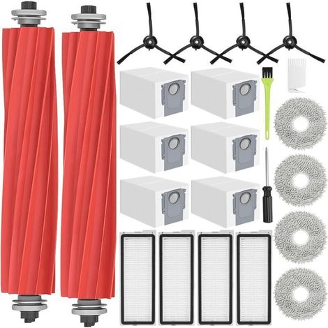 Qrevo S Zubehörset Für Roborock Qrevo S/qrevo Pro/qrevo Maxv/qrevo Plus Ersatzteile Für Qrevo S, 2 Hauptbürsten, 6 Staubbeutel, 4 Wischmopps, 4 Filter, 4 Schwarze Seitenbürsten