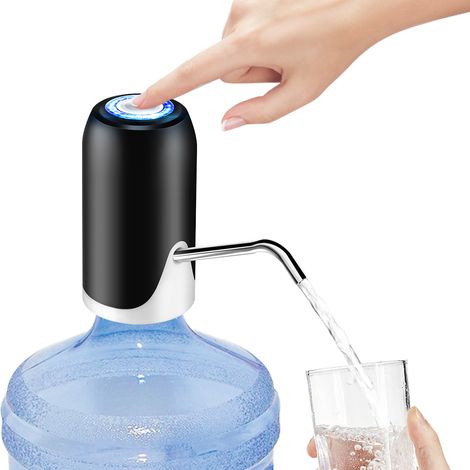5-gallonen-wasserflaschenspender, Usb-ladung, Tragbarer Wasserpumpenspender Für Camping - Schwarz