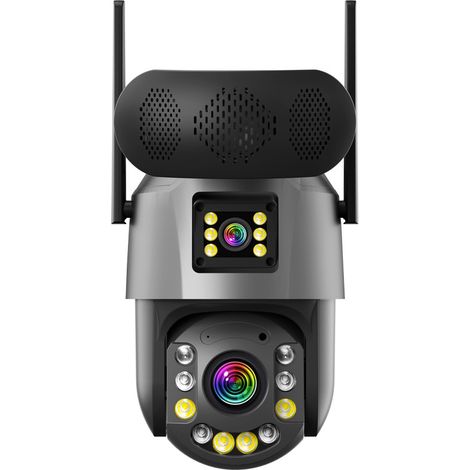 Wlan-/4g-überwachungskamera 8mp Doppelobjektiv 50-fach Optischer Zoom - Ptz 6 Zoll, Bluetooth-lautsprecher, Farb-nachtsicht, Menschenerkennung, Ip66 Wasserdicht, Zwei-wege-audio, Icsee