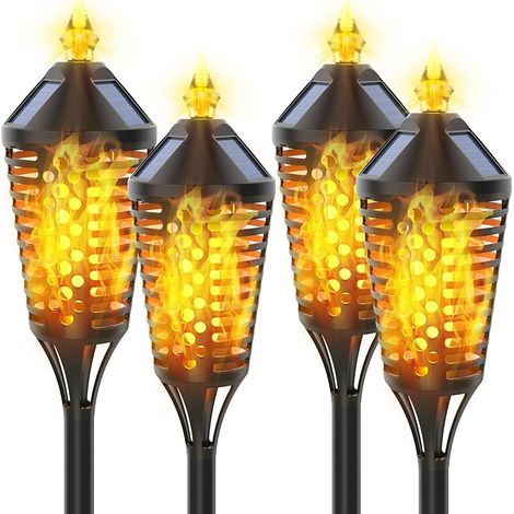 Solare Fackellichter, Gartenfackeln, Wasserdichte Solarfackeln Für Außen, Flammen-solarleuchten Zur Dekoration Von Garten, Hof Und Wegen (2er-pack) Ip65