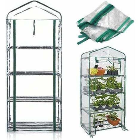 Hülle Für 4-stöckiges Mini-gewächshaus 155x69x49cm, Langlebige Pflanzenabdeckung, Insektenschutz