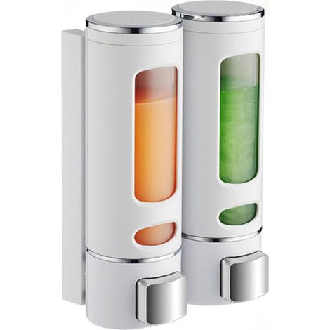 400 Ml X 2 Wandseifenspender, Shampoo- Und Duschgelspender, Doppelter Duschseifenspender, Manueller Wandspender Für Flüssigseife, Handdesinfektionsspender