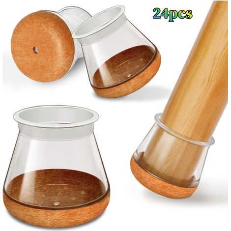 2er-pack Transparente Stuhlbeinschoner Aus Silikon (3 X 3 X 3 Cm), Geeignet Für Böden, Reduzieren Lärm Und Verhindern Kratzer.