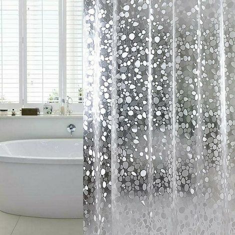 Duschvorhang, Schimmelresistent, Wasserdicht Für Die Badewanne, 100 % Eva, 180 X 200 Cm Inkl. 12 Duschvorhangringe