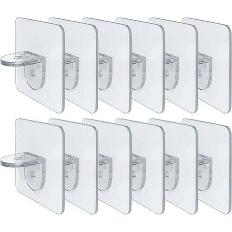 Lochfreie Regalhalterung – Selbstklebende Regalclips Für Küchenschränke – Bücherregale – Robuste Trennwandhalterungen – Stift Für Schrankhalterungen – Chromschicht