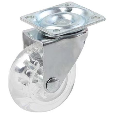 Satz Von 4 Transparenten Rollen Mit 50 Mm Durchmesser Und Bremse Für Den Transport, Leicht Zu Bewegen, Geeignet Für Alle Oberflächen (50 Mm), Transparente Gummibeschichtung, Gesamtbelastung 140 Kg.