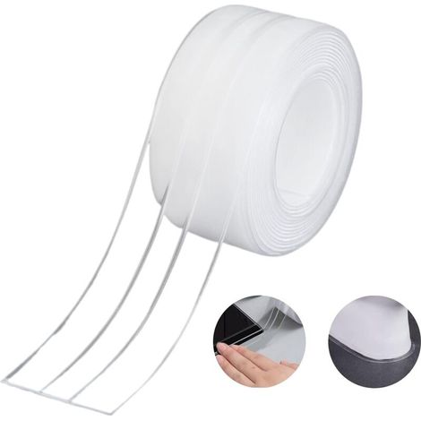 Doppelgefaltete Dichtungsleiste 38mm X 3,2m – Transparentes, Wasserdichtes Silikon – Schimmelhemmend Für Spülen Und Badewannen - 1er Pack