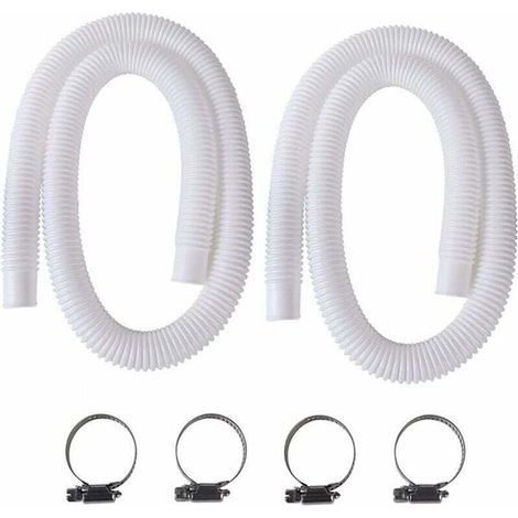 2er-pack Pool-saugschlauch 32mm – Länge 150cm – Transparentes Pvc Für Intex-pumpen 330/530/1000 Gph – Schnelle Installation