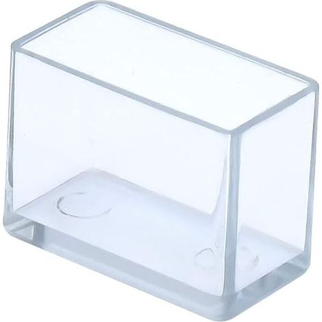 Rechteckige Pvc-stuhlbeinkappen, Kratzfest, 15x30 Mm (1,5x3,0 Cm), Transparent, 12 Stück