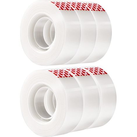 Unsichtbares Klebeband 1,8 Cm × 26 M – 6er-pack Transparente, Hochfeste Rollen Für Basteln Und Büro