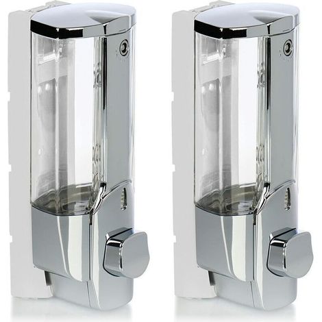 2x Wandmontage Seifenspender - Wiederaufladbarer Wandseifenspender - Seifenspender Für Duschgel Und Shampoo (chrom)