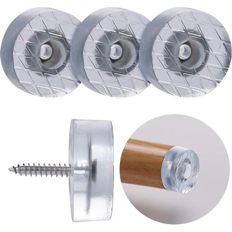 20er Set Runde, Transparente Gummipads (ø 18 Mm) Als Rutschfeste Möbelgleiter Für Stühle, Sofas, Tische Und Holzböden Zur Lärmreduzierung