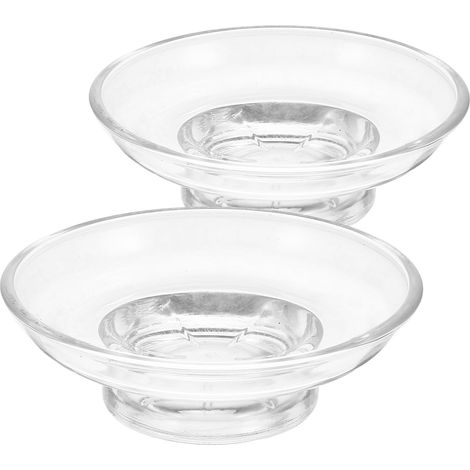 2er-set Transparente Glas-seifenschalen, 4,25 X 4,25 X 1,38 Cm, Für Waschbecken, Badezimmer, Dusche, Badewanne Und Geschirr