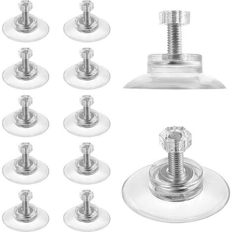 Set Aus 12 Gewindesaugnäpfen, Fensterhaken Mit Metallschrauben Und -muttern M5, Sehr Widerstandsfähige Transparente Pvc-pads, Starke Klebeträger Für Badezimmer, Wand, Tür, Glas, Scheibe