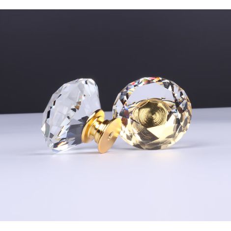 10 Stück 30 Mm Diamantförmige Kristallglas-knopfgriffe Für Schränke, Schubladen, Küchenschränke Und Möbel