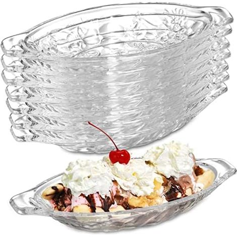 Soujoy 8er-set Transparente Acryl-bootschalen, 236,8 G – Servierteller Für Bananensplit, Eiscreme, Obst, Joghurt, Brownies Und Snacks
