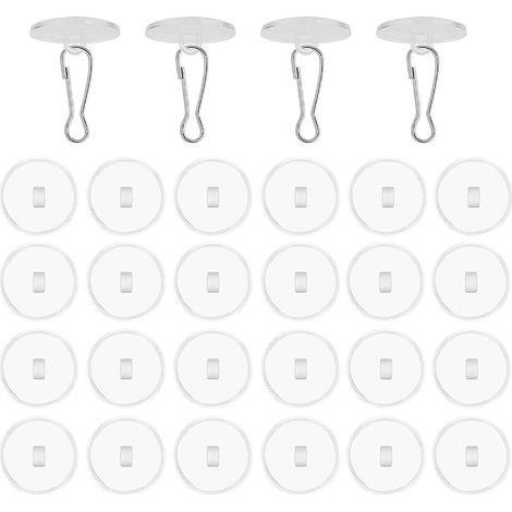 30 Selbstklebende Transparente Deckenhaken Ohne Bohren, Deckenhalterungen Mit Fahnenmastclips, Dekorative Haken Zum Aufhängen Von Windspielen Für Wohnzimmer, Schlafzimmer
