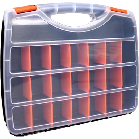 Transparente Aufbewahrungsboxen Für Werkzeugorganisatoren, Verstellbare Fächer, Sichere Verschlüsse, Ergonomischer Griff Für Hardware-zubehör (38,0 X 20,5 X 18,0 Cm)