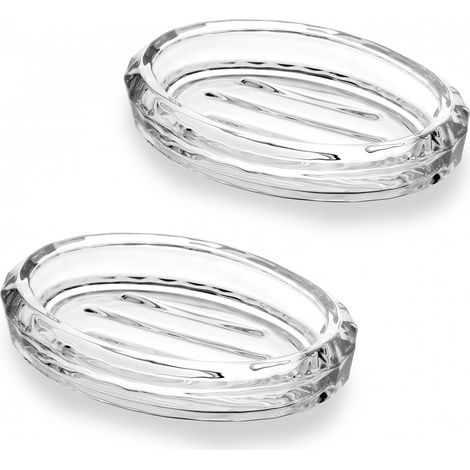 2er-set Glas-seifenschalen, Dekorative Ovale Seifenschalen Für Das Badezimmer