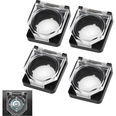 4er-set Schutzkappen Für Schalter, Wasserdichte Und Staubdichte Abdeckungen Für 22-mm-netzschalter, Pc-schutz, Transparent (4 Stück)