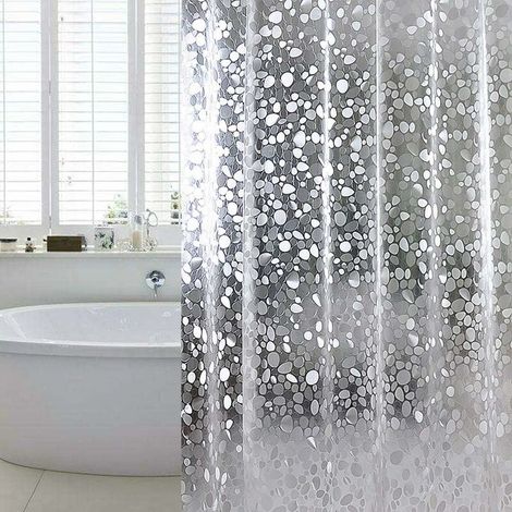 Schimmelpilz- Und Wasserabweisender Eva-duschvorhang – 180 X 200 Cm, Verstärkte Dicke, Ideal Für Modernes Badezimmer