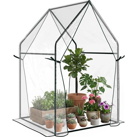 Gartengewächshaus, Tomatengewächshaus Für Den Garten Mit 2 Reißverschlusstüren, Abm. 90 X 90 X 145 Cm