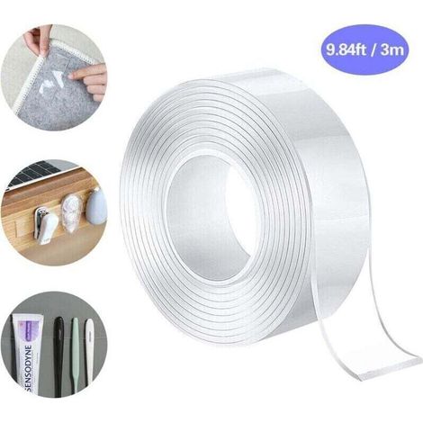 3m Nano Tape Doppelseitiges Klebeband, Transparentes Spurloses Starkes Teppichklebeband, Hochtemperaturbeständiges Wasserdichtes Klebeband Ohne Nägel Und Schrauben