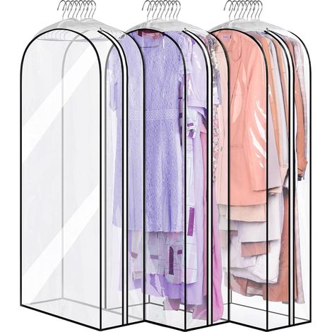 3er-set Staubdichte Kleiderhüllen Zum Aufhängen, Ideal Zur Aufbewahrung Im Kleiderschrank, 130x60x25 Cm (ohne Kleiderbügel)