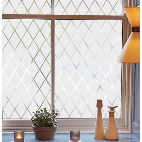 Mattfolie Für Gitterglas, Fensterfolie Matt, Wieder Positionierbar, Dekorative Fensterfolie, Statische Privatsphären-folie Mit Uv-schutz 44x200 Cm