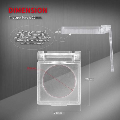 16mm 4er Set Kunststoff-drucktaster-schutzkappen, Sicherheitsabdeckungen Für Tasten (transparent)