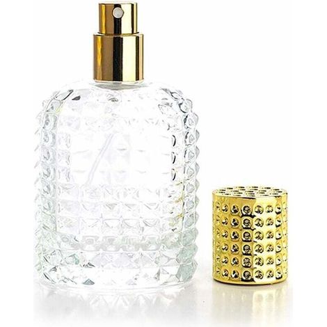 Set Aus Nachfüllbaren, Leeren Glas-verdampfern Mit 50 Ml Fassungsvermögen Und Transparentem Design, Inklusive Fülltrichter (goldfarben)