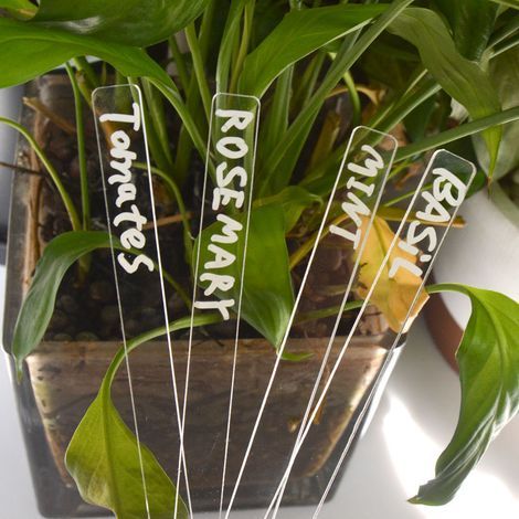 1 Satz Mit 12 Langen Etiketten Für Blumenkästen – Kunststoff-etiketten Für Miniaturpflanzen, Schilder Für Gemüsepflanzen, Gartenstecker Für Pflanzenetiketten