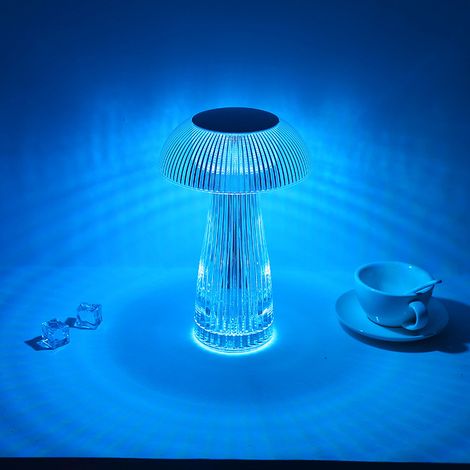 Cristal Pilz Nachtlicht Mini Led Pilz Lampe Dekoration Licht Usb Aufladbar Tragbare Lampe Für Schlafzimmer Schreibtisch (transparent)