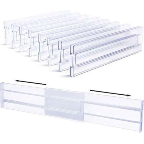 Acht Verstellbare Kunststoff-schubladentrenner, Größe Von 27,5 Bis 52 Cm, Geeignet Für Büroschubladen, Größenverstellbar Zur Erleichterten Aufbewahrung Und Organisation