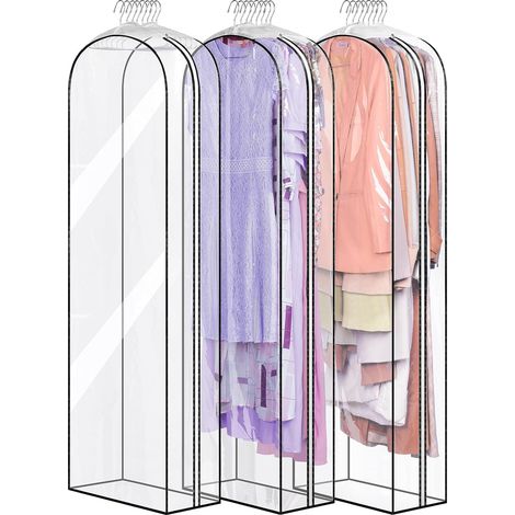 3er-set Staubdichte Kleiderhüllen Zum Aufhängen, Ideal Zur Aufbewahrung In Ihrem Kleiderschrank, 152x60x25 Cm (ohne Kleiderbügel)