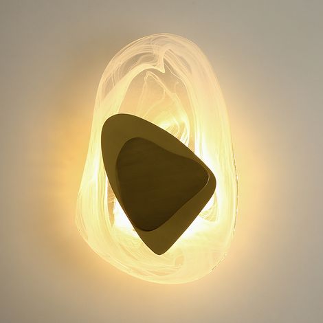Wandleuchte Für Wohnzimmer Und Schlafzimmer, Nachttischlampe, Kreatives Nordisches Design, Luxuriöse Studierzimmer- Und Balkonbeleuchtung, Dimmbare Dreifarbige Led In Gold