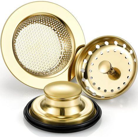 3er-set Spülbeckenfilter Und -stöpsel Aus Edelstahl Mit Griff, Universeller Verstopfungsfreier Filter Für Küchenspülen